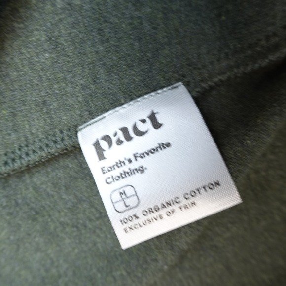 Pact Airplane Cardigan Organic Cotton M/L Travel Wrap Lounge Open Front Pockets - Picture 5 of 7